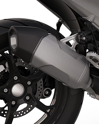Der Serien-Endschalldämpfer der R 1300 GS von BMW Motorrad