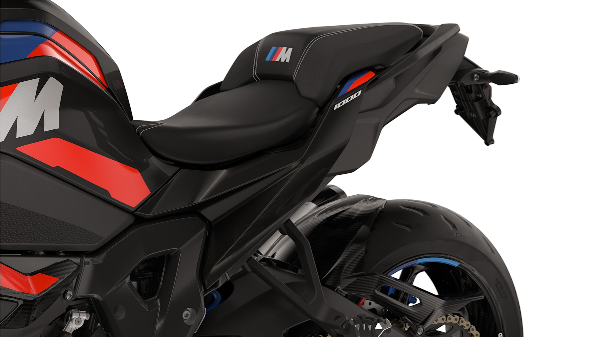Das schlanke Heck und die Frästeile der M 1000 XR von BMW Motorrad
